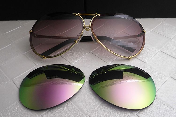 Wholesale- eyewear men women fashion P8478 cool summer style polarized eyeglasses sunglasses sun glasses 2 sets lens 8478 with cases