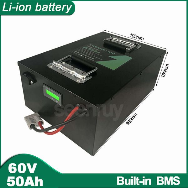 60V 50Ah Li ion With Charger Lithium Polymer Battery Pack Perfect For Tricycle Electric Wheelchair Motorcycle Scooter E Bike