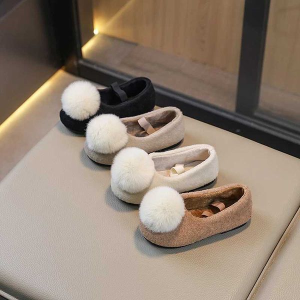 Girls Winter Shoes Flat Shoes Fluffy Veet Elastic Band Fi Kids Princes