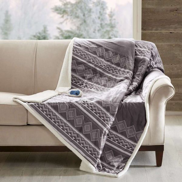 Plush Elect Electric Blanket Throw With 3 Heat Level Setting Controller Sofa Cover Bedspread On The Bed Home Textile Garden