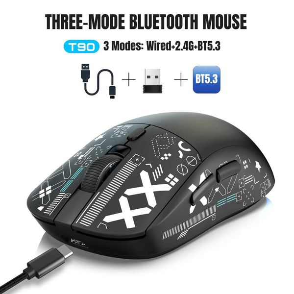 Mice 3 Modes Bluetooth Gaming Mouse Rechargeable 2.4G USB Wireless RGB Backlight Mouse for iPad Tablet Laptop Computer H241122