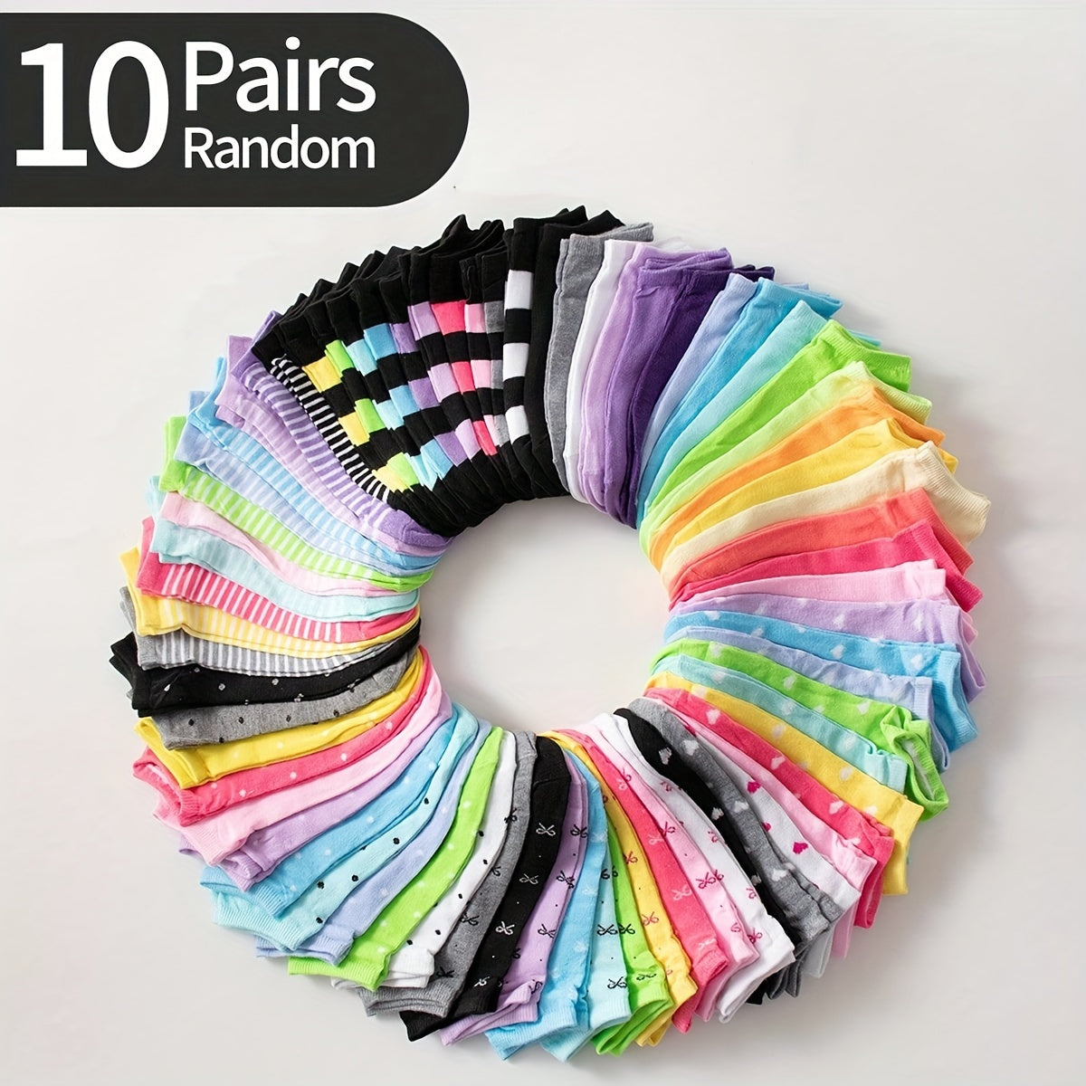 TEMU 10 Pairs Candy-color Low-cut Ankle Socks-soft, Breathable, Sweat-absorbent Sports&casual Socks For Women-perfect Spring&summer Gift