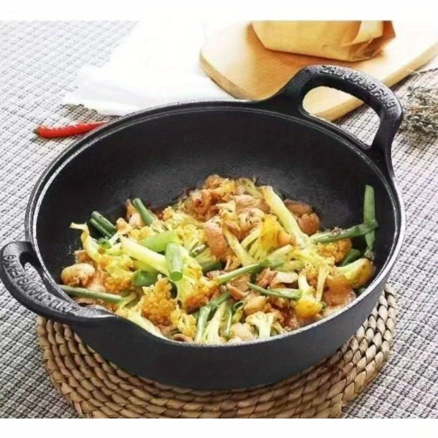 TEMU 1-2pcs Multifunctional Cast Iron Pan, Rust-resistant Cast Iron , Outdoor-safe Cookware For Home And Restaurant Use, Suitable For Soup, Noodle,