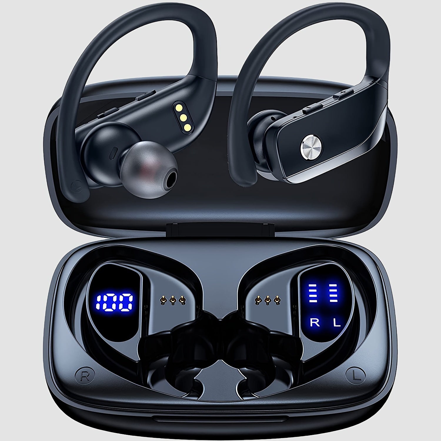 TEMU Wireless Earbuds, Stereo Surround Headphones, Long Standby Sports Headphones With Led Display, Earmuff Headphones With Built-in Microphone With