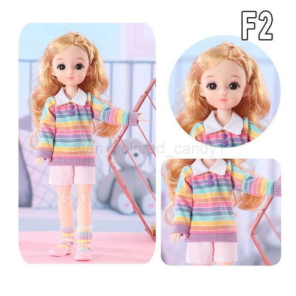 12 Inch 30cm 1-6 Girl Bjd Dolls with Clothes Skirt Hat Headdress Dress Up DIY Toys Dollhouse Accessories Children Birthday GiftsCL240712