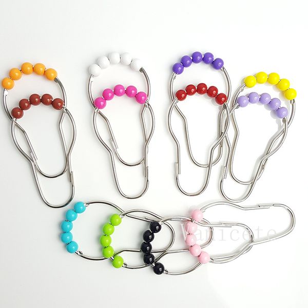 12 pcs set Shower Curtain Hooks Shower Curtain Rings Stainless Steel Gourd Roller Hook Anti-Rust Anti-Drop Bathroom Curtains-Hook T9I002462