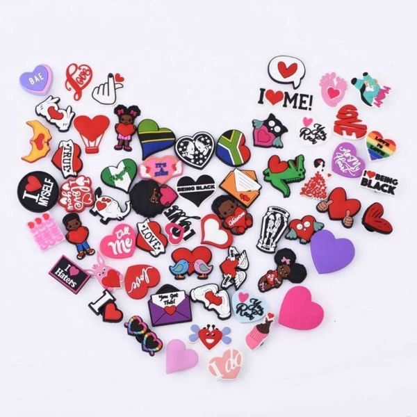 hot selling valentines day style clog charms soft pvc clog charms custom charms for clogs