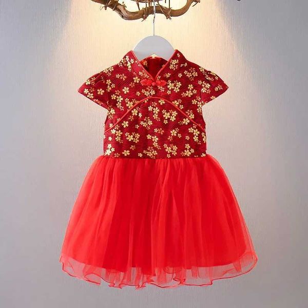 Dress Girls Dresses Spring Summer Childrens Chinese Style Dress Kids Cheongsam Princess Dresses for Girls Baby Tutu Clothing M250114