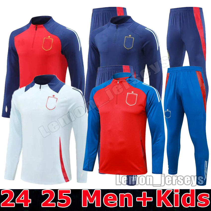 2024 2025 Espana Men&#039;s Kids Soccer tracksuit Sets 24 25 MORATA FERRAN ASENSIO National Team Half Zipper Long sleeve Football training uniform k