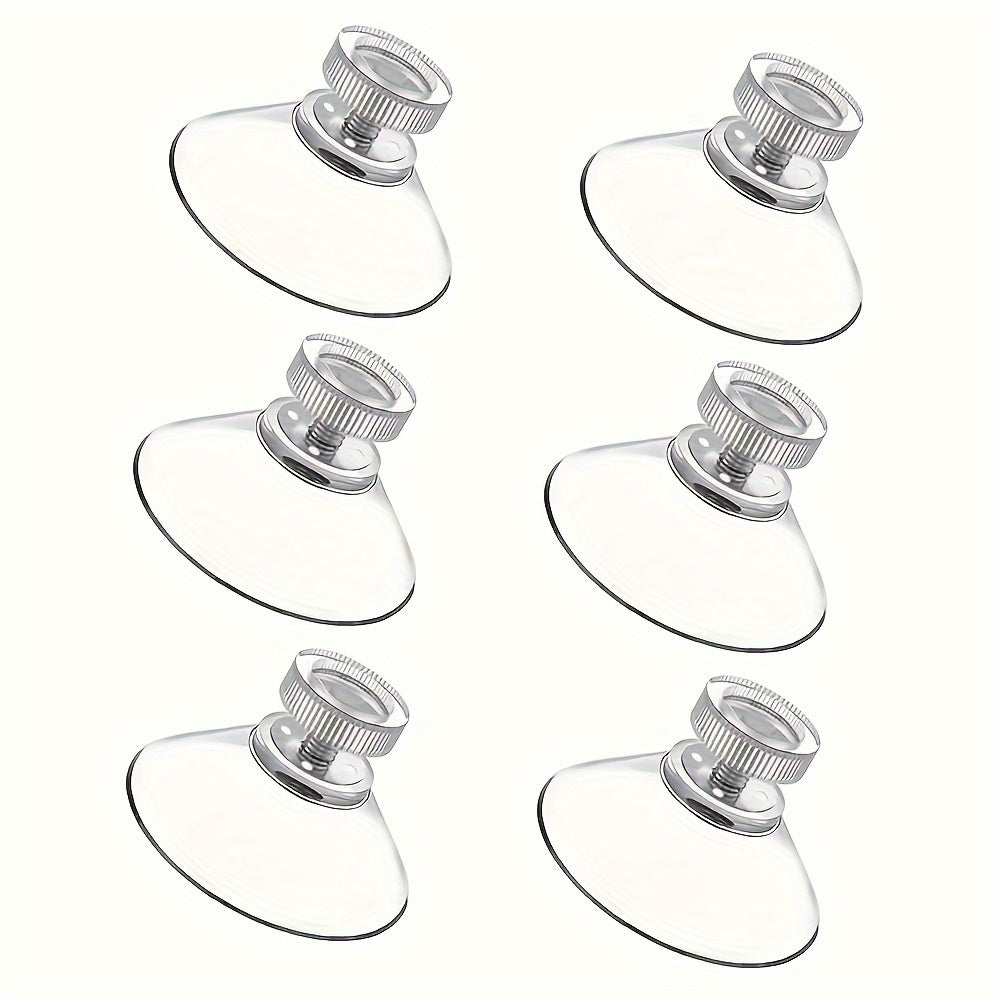 TEMU 6 Super Strong Suction Cups For Glass - Transparent Pvc Plastic With Strong Adhesive - No Hooks Needed - Suitable For Glass, Mirrors, Etc,