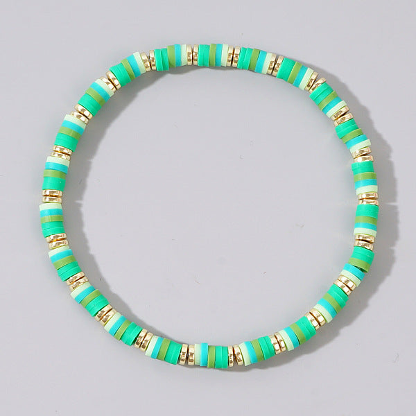Bohemian Gradient Handmade Handmade Polymer Clay Heishi Beads Stretch Bracelets