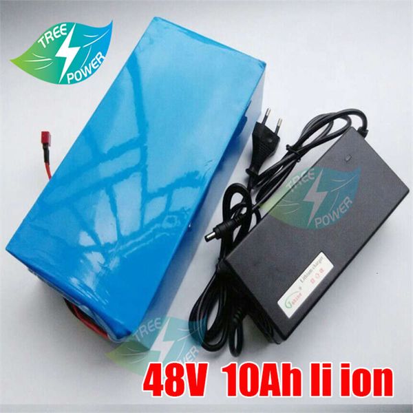 48v bateria de íon de lítio 48v 10ah 1000w bateria de íon de lítio para 54.6v e-bike scooter de bicicleta elétrica com bms + carregador