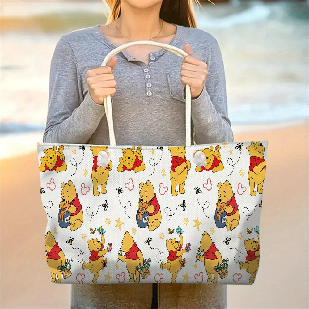 TEMU 1pc Women' Handbag, Cute Winnie The Shoulder Bag, Large Capacity, Lightweight, , Suitable For Shopping, Commuting Daily Use