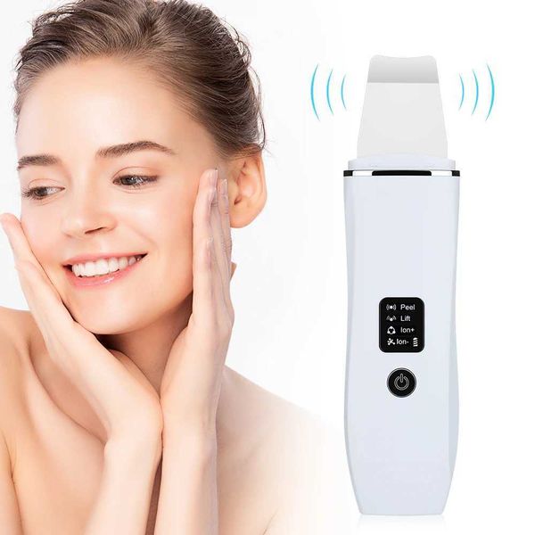 Electric Face Scrubbers Ultrasonic Facial Cleaner Device EMS Skin Scrubber Blackhead Remove Pores Deep Cleaning Peeling Sholve Care Lifting