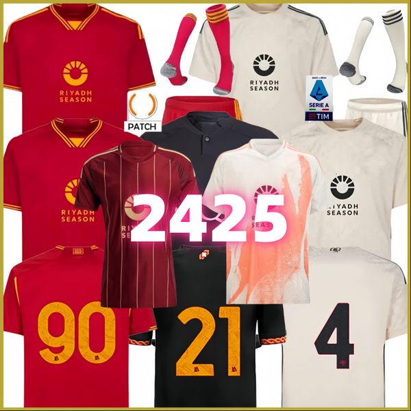 24 25 Rome Soccer jerseys Maglia shirt Camicia romana football shirts home away uniforms 23 24 Romes Pellegrini Abraham MANCINI TOTTI Men Ki