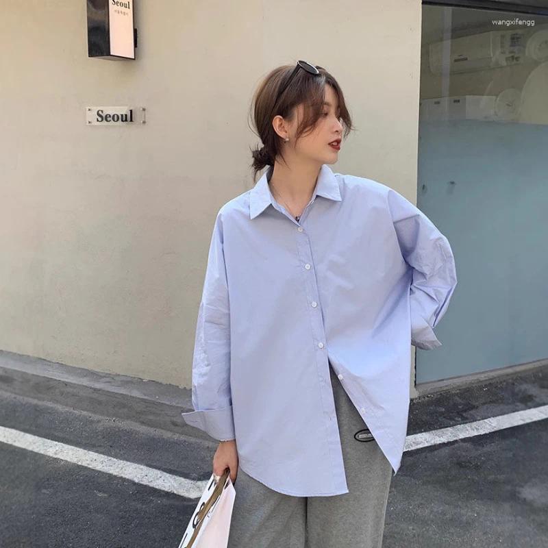 Women&#039;s Blouses Spring And Autumn Versatile Fashion Women Long-sleeved Korean Style Loose Simple White Shirt Top With Inner Outer Layer