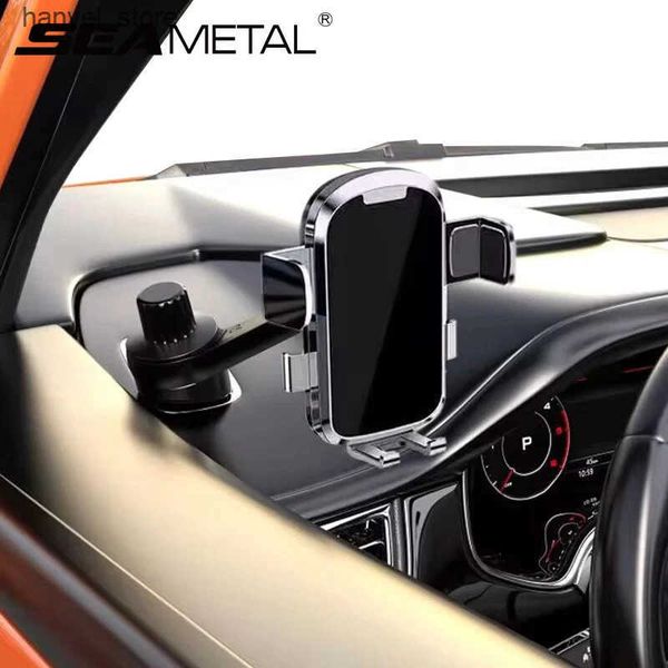 Cell Phone Mounts Holders SEAMETAL car air vent phone holder 360 degree rotating side hook shock-absorbing smartphone for 4.7-7.2 inches L24