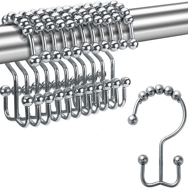 Bath Accessory Set 12 Pack Shower Curtain Hoo Rings Stainless steel Chrome 230919