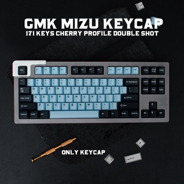 GMK MIZU 171 Keys Cherry Profile Double Shot Keycap English Custom Personality Keycaps For Mechanical Keyboard Game 61-64-68-75
