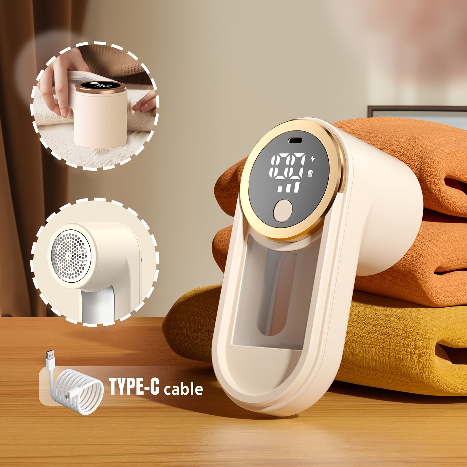 TEMU Usb Rechargeable Electric Lint Remover - Fast Charging, Portable Fabric Shaver & Lint Remover For Clothes, Bedding, Furniture, Sofas, Carpets,