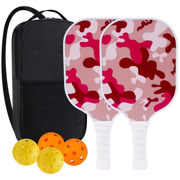 High-Performance Fiberglass Pickleball Paddle for Competitive Outdoors Games 2 Paddle & 4 ball & 1 bag 9976