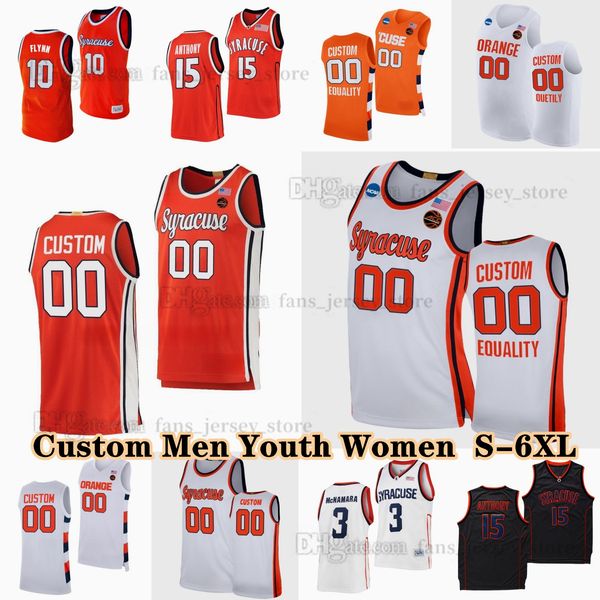 NCAA Custom S-6XL Syracuse Orange College Basketball 3 Judah Mintz Jerseys 1 Maliq Brown 2 JJ Starling Chris Bell Naheem McLeod Kyle Cuffe J
