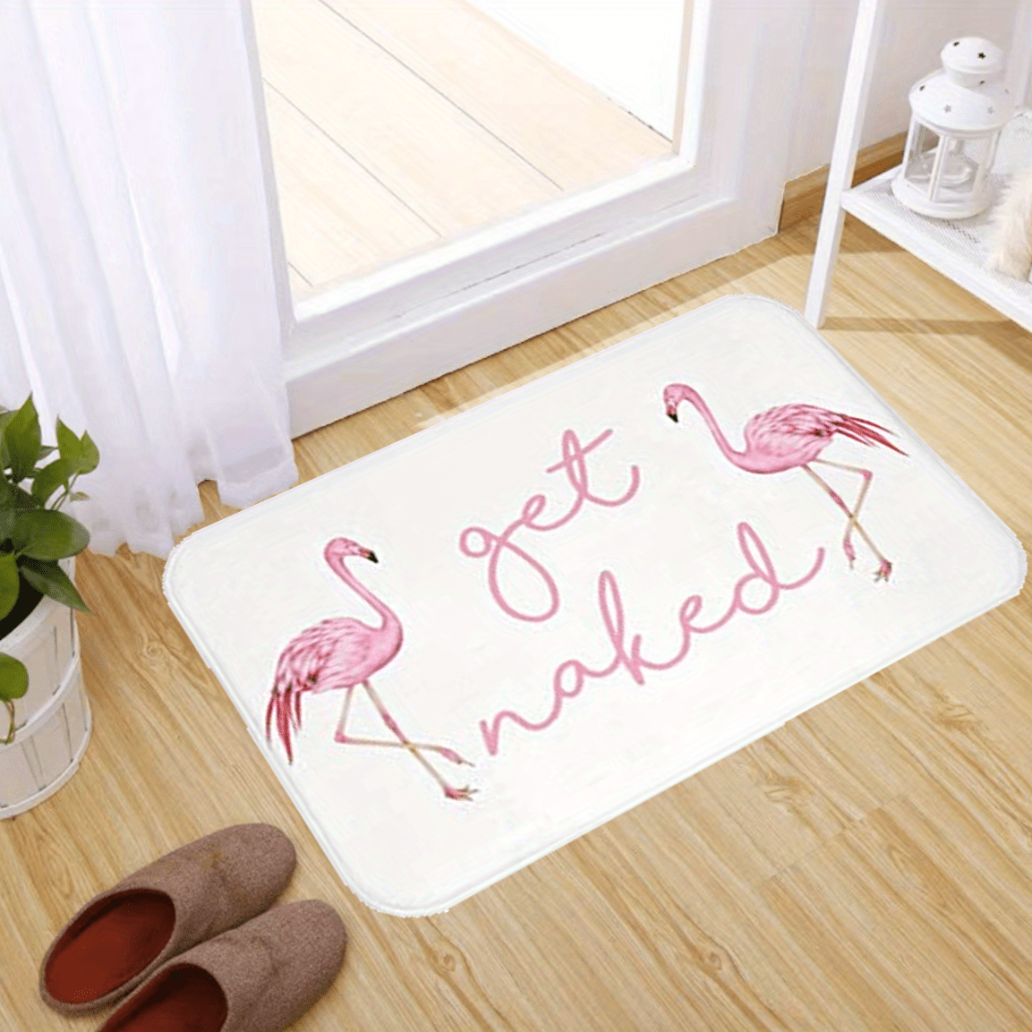 TEMU 1pc Cozy Flannel Bathmat - , , Memory Foam, Absorbent, Skin-friendly, Polyester Floor Mat For Home Decoration And Bathroom Decor, Teenager Gift