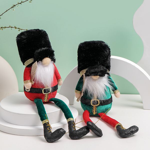 Christmas Decorations Nutcracker Soldier Doll Walnut Long Legs Plush for Home Navidad Natal Gift Kid 220914