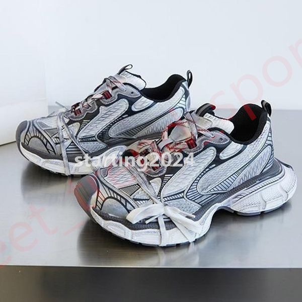 2024 3xl Painel Track Trainers Men Woman Casual Shoes Casual Mesh e branca Designer de nylon confortável tênis de pai tênis tênis 36-44