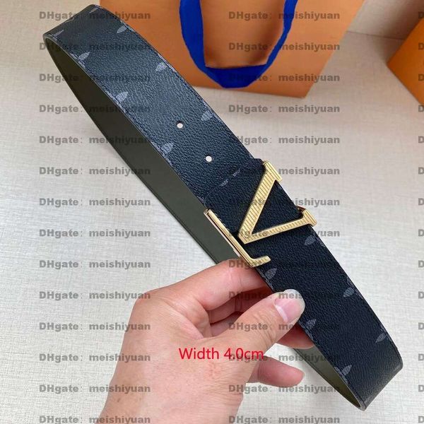 Luxury Leather Belt Top Designer Casual Waistband Width 4.0cm Fashion Classic Smooth Button Men Women Business Jeans Formal Belt