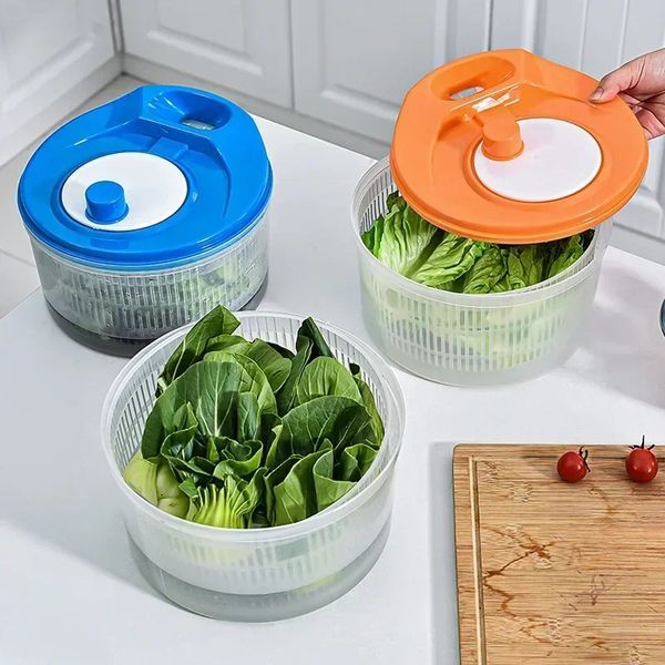 Vegetables Salad Spinner Lettuce Leaf Vegetable Dehydrator Greens Washer Dryer Drainer Crisper Strainer For Washing Drying Leafy 250113