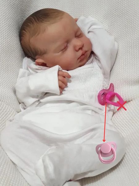 MRB 19Inch Finished Reborn Baby Dolls LouLou Already Painted Silicone Vinyl Cloth Surprise Toys Figure for Girls Christmas Gift 250103