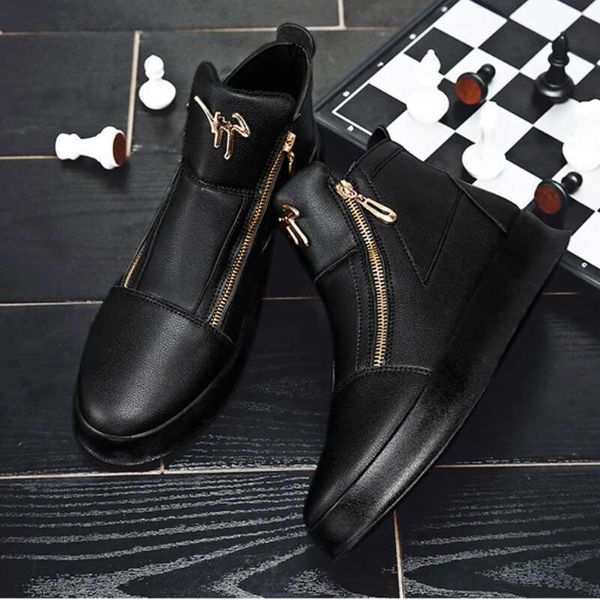 High To p Casual for Brand Ankle Fashion White Skateboard Platform Sport Shoes Leather Men Boots