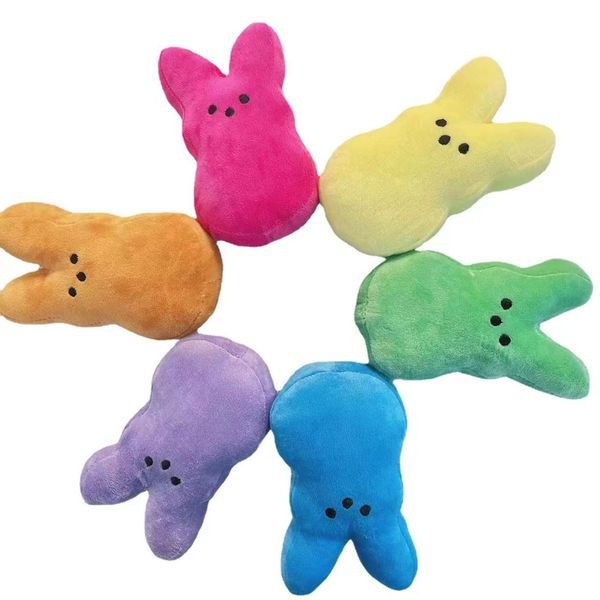 15cm mini Easter Bunny Peeps Plush doll pink blue yellow purple rabbit dolls for childrend cute soft plush toys 0220