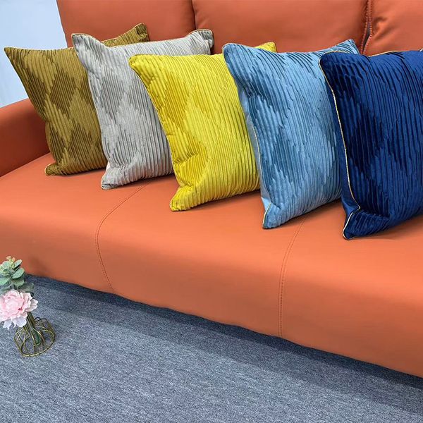 Plain velvet pressed crinkled pillowcase cushion covers 18X18