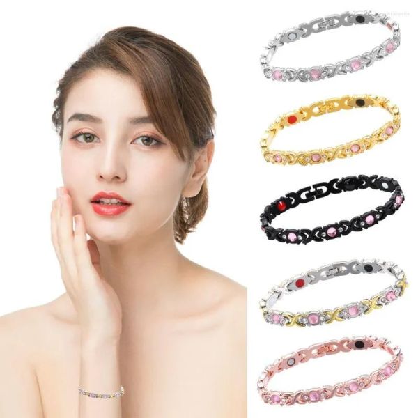 Bracelets de link Alloa de liga de hematita Terapia magnética Bracelet Energia Cura de energia destacável Ponto acupuSt Care de saúde Cuidad