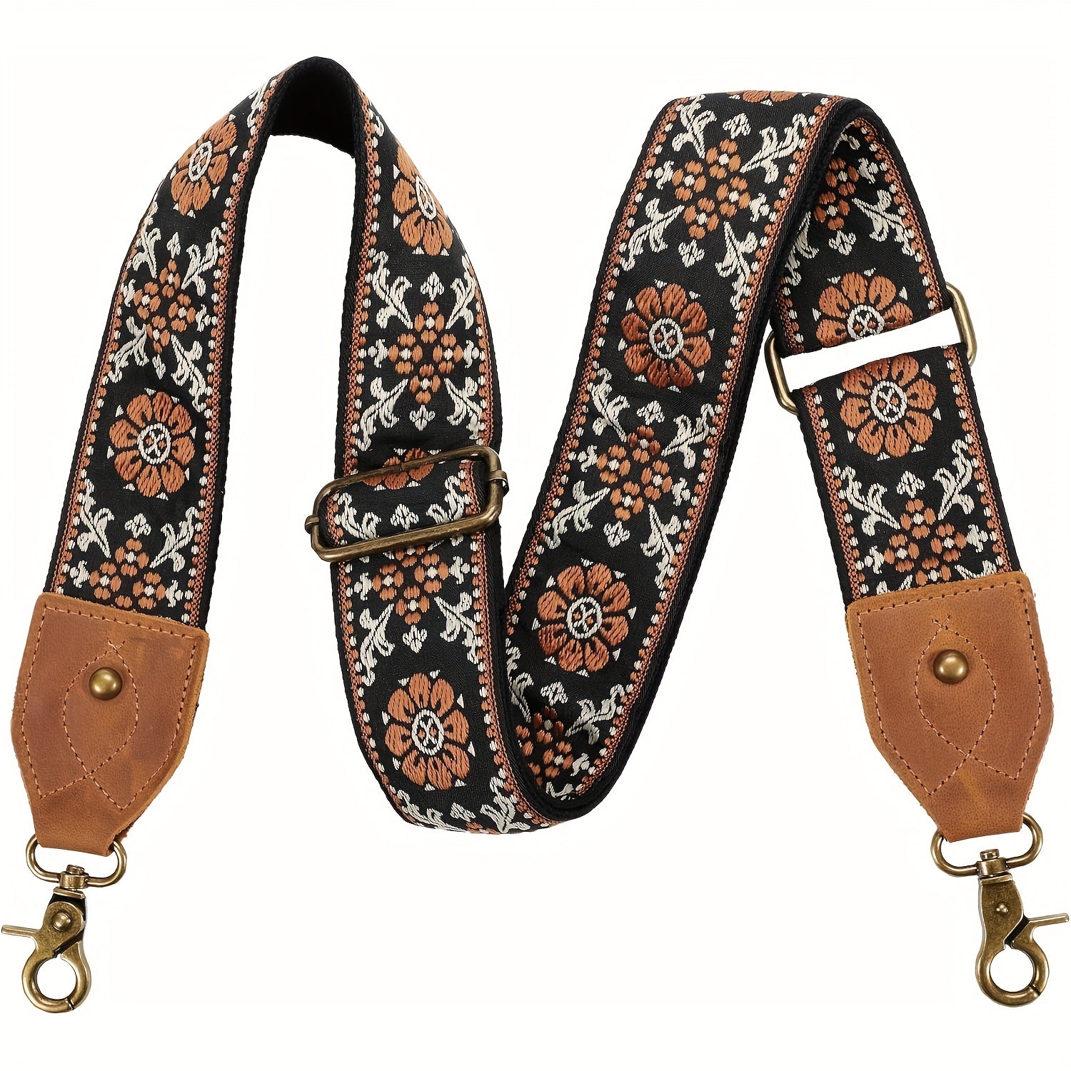 TEMU 2" End Shoulder Strap Adjustable Replacement, Retro Jacquard Embroidery Crossbody Bag Straps For Handbag, Crossbody Bags, Diy Wallet Making