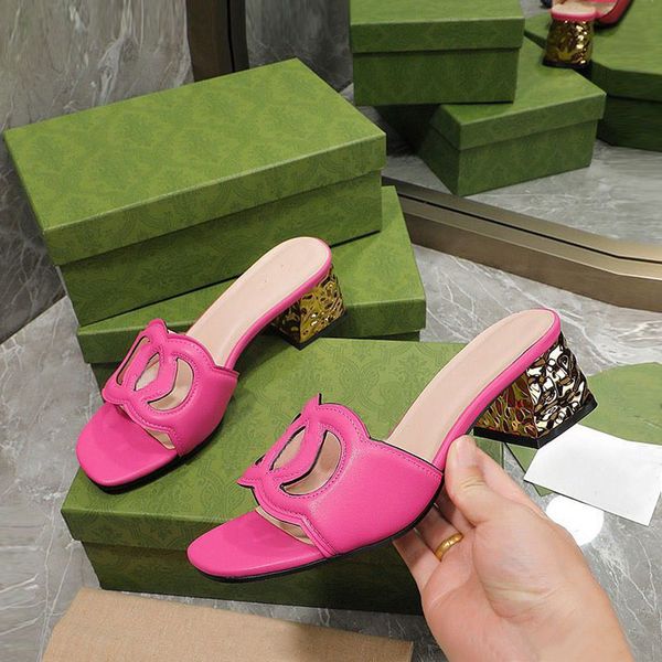 Beauty Summer Slippers Versatile Thick Heel Fashion Sandals Fairy Style Matching Skirts Designer Casual High Heel Office Shoes