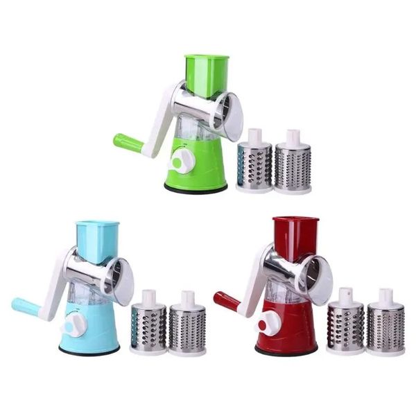 Slicer Manual Kitchen Accessories Grater Vegetable Chopper 3 In 1 Round Cutter Potato Spiralizer Home Gadget Tool Item