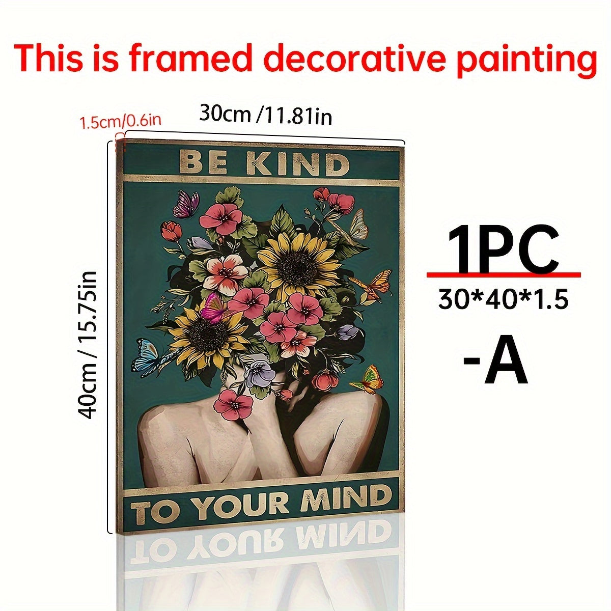 TEMU 1pc Be Kind To Your Canvas Decor, Flower Wall Decoration Poster For Home Office Room Bedroom Decoration, Best Gifts, And