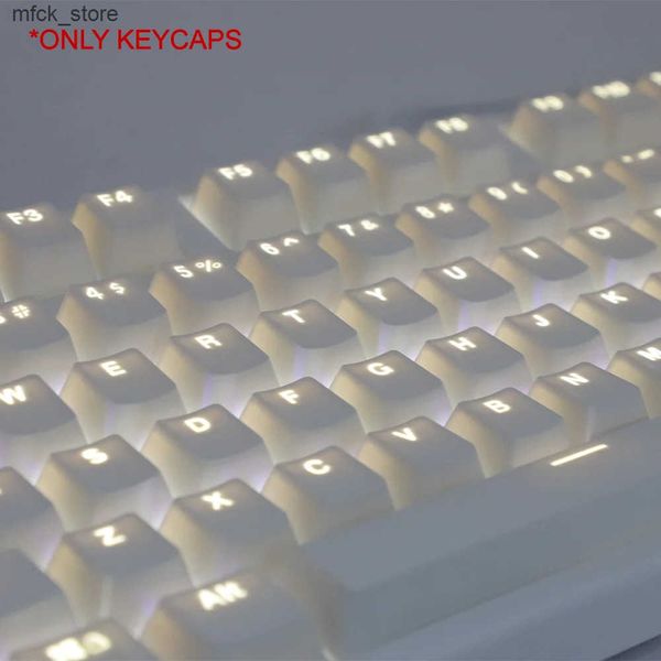 Keyboards 108 Keys White Keyca ABS OEM Height Suit for 61 87 104 Mechanical Keyboard Transparent Backlight Anne Pro 2 GK61 SK61 PC Game J241