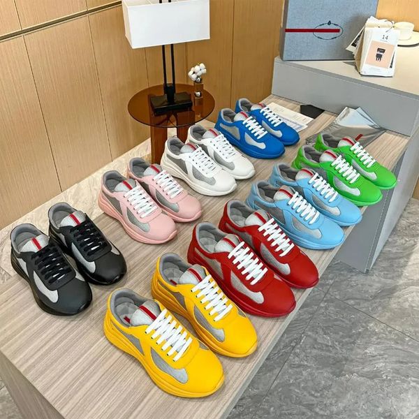 Designer de marca de luxo American Casual Shoes Casual Top Sneakers Copo Treinadores Americas Sneaker Rubber Sole Fabric Outdoor Sapatos con