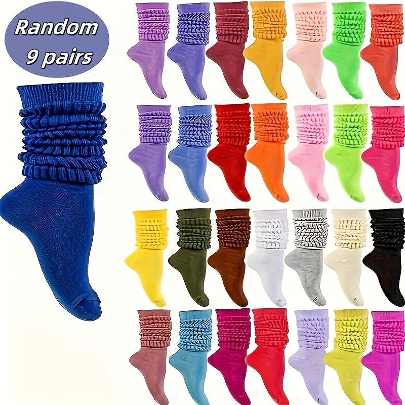 TEMU 9-24 Pairs New Autumn-winter Candy Stacking Socks For Women, Warm Mid-calf Multicolor Bubble Pattern, Cute Socks For Women, Socks For Men High