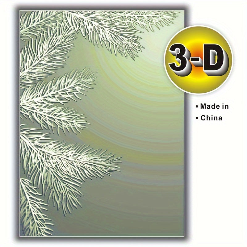 TEMU 1pc 3d Texture Gradient Embossed Folder - Pine Branch Pattern Plastic Embossing Folders For Card Making Scrapbooking And Other Paper Crafts
