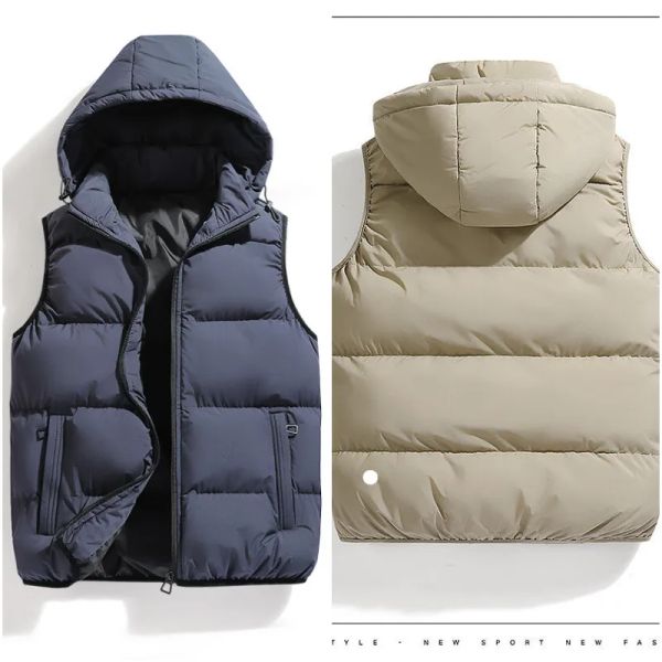 Lu Lu Mens Outfit Outdoor Vest Hoodies Down Parkas Jacket Tops Ladies Outerwear Coats Winter Coat Casual Warm Cardigan Detachable