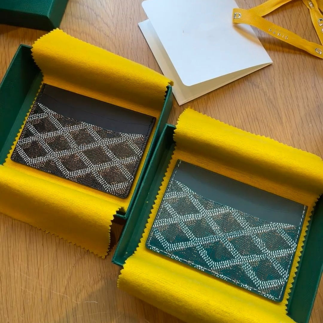 Genuine Leather 5AAA designer Card Holders gooyaa purse Letter pouch ID Case Pocket women Men Bag vintage wallet Pebble Cardholder Credit Card Thin