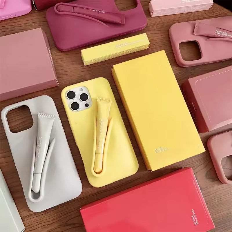 phone case With Box lip gloss Lipstick Case iphone 17 pro max cases Lipstick Lip Balm 3D Make-Up Silicone Case for iPhone 17 16 15 14 13 12 11 Holde
