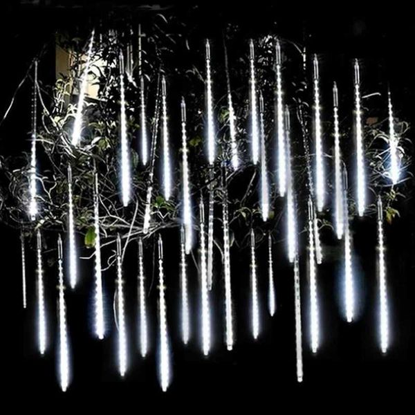 Outdoor meteor shower Christmas light 10 tubes 192 LED pendant light for garden tree holiday party decoration light Y240927