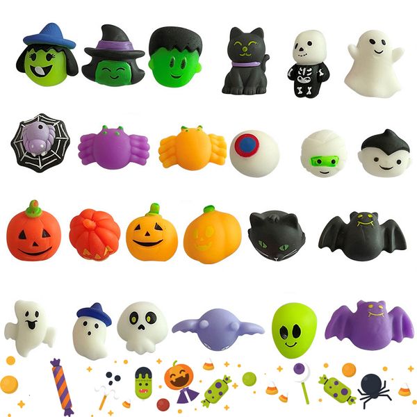 Decompression Toy 24Pcs Halloween Mochi Squishy Fidget Toys Kawaii Mini Squishies Sensory for Kids Adults Gifts Trick or Treat Party Favors