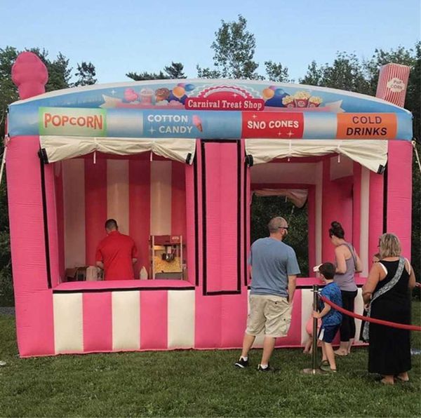 wholesale 5x3m 6x4m Customized concession stand tent inflatable candy floss ticket changing booth ice cream popcorn cold drink sell room bal